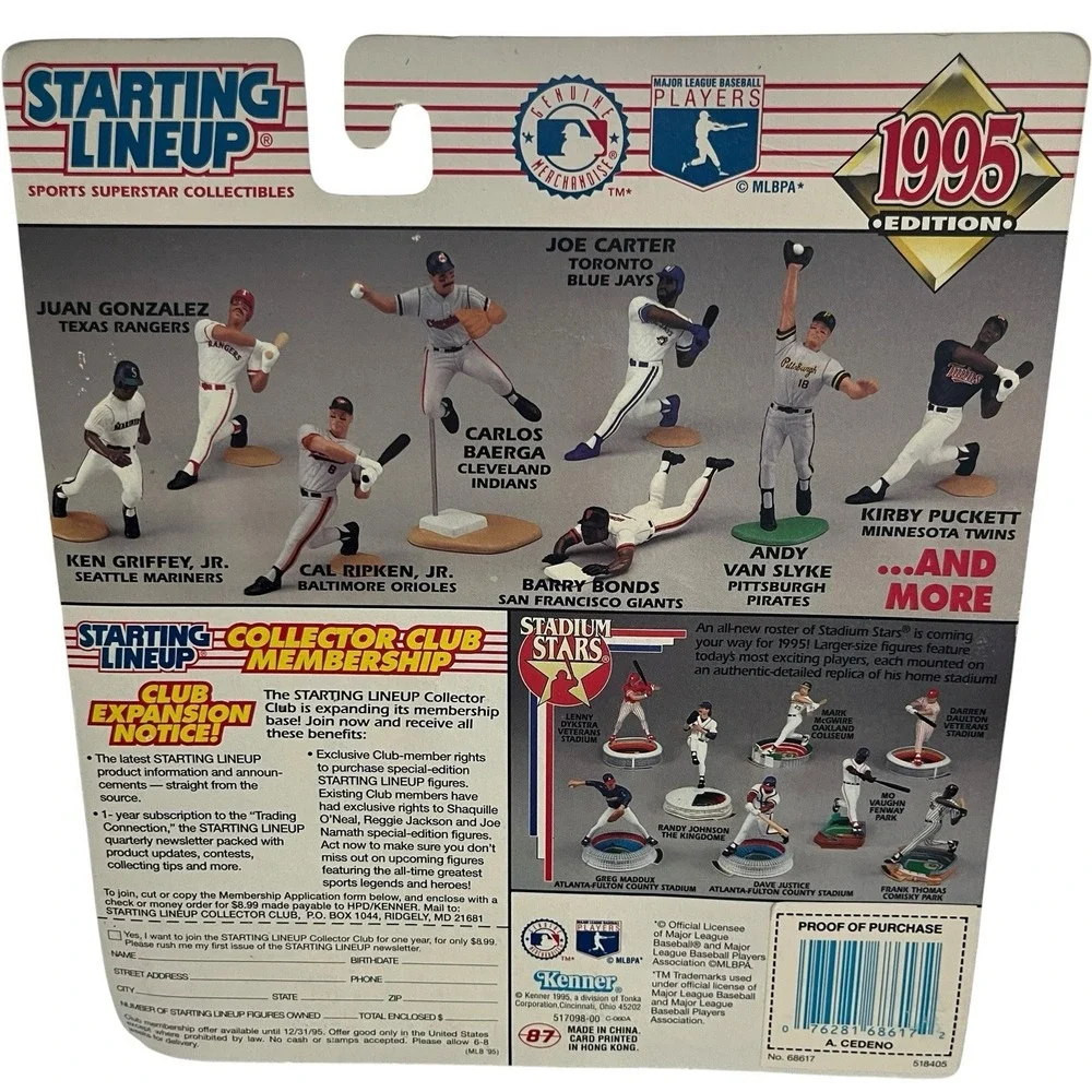 1995 Starting Lineup Andujar Cedeno Houston Astros Action Figure Card Coin 5